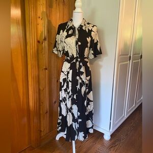 Floral Black and White Maxi Dress